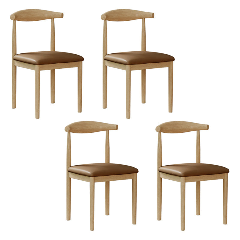 Modern Style Metal Chair Open Back Side Kitchen Dining Room Chairs Set Natural Brown 4 Piece Set Clearhalo ' kitchen&dining_furn' 'Dining Chairs' 'Dining Tables & Seating' 'dining_chair' 'furn' 'furn_dining_chair' 'Furniture' 'furniture_dining_chair' 'Kitchen & Dining Furniture' 'kitchen' 3724406