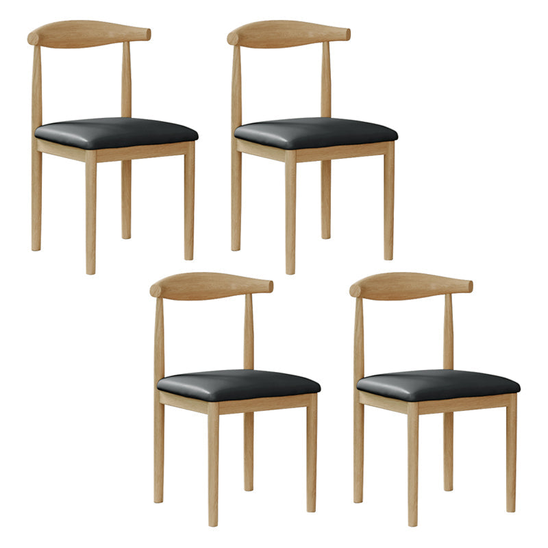 Modern Style Metal Chair Open Back Side Kitchen Dining Room Chairs Set Natural Black 4 Piece Set Clearhalo ' kitchen&dining_furn' 'Dining Chairs' 'Dining Tables & Seating' 'dining_chair' 'furn' 'furn_dining_chair' 'Furniture' 'furniture_dining_chair' 'Kitchen & Dining Furniture' 'kitchen' 3724421