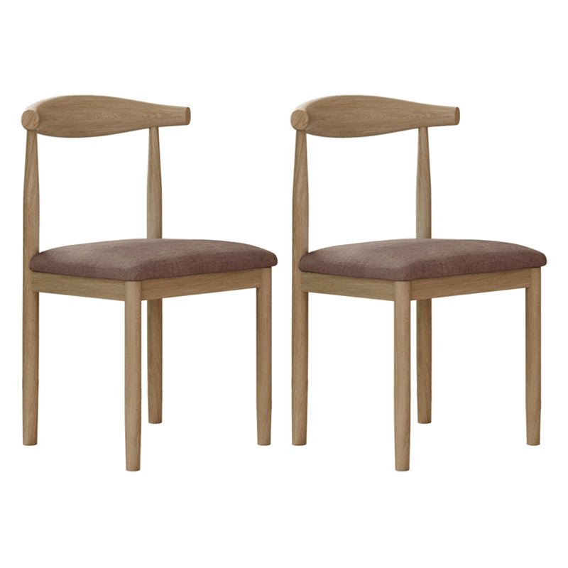 Modern Style Metal Chair Open Back Side Kitchen Dining Room Chairs Set Natural Dark Brown 2 Piece Set Clearhalo ' kitchen&dining_furn' 'Dining Chairs' 'Dining Tables & Seating' 'dining_chair' 'furn' 'furn_dining_chair' 'Furniture' 'furniture_dining_chair' 'Kitchen & Dining Furniture' 'kitchen' 3724426