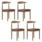 Modern Style Metal Chair Open Back Side Kitchen Dining Room Chairs Set Natural Dark Brown 4 Piece Set Clearhalo ' kitchen&dining_furn' 'Dining Chairs' 'Dining Tables & Seating' 'dining_chair' 'furn' 'furn_dining_chair' 'Furniture' 'furniture_dining_chair' 'Kitchen & Dining Furniture' 'kitchen' 3724427