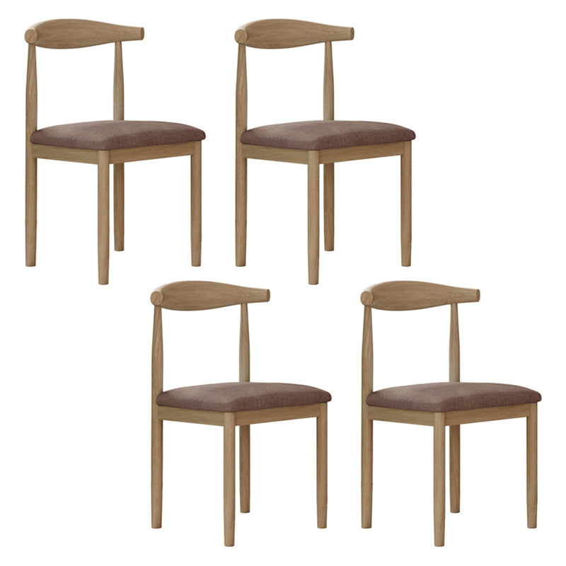 Modern Style Metal Chair Open Back Side Kitchen Dining Room Chairs Set Natural Dark Brown 4 Piece Set Clearhalo ' kitchen&dining_furn' 'Dining Chairs' 'Dining Tables & Seating' 'dining_chair' 'furn' 'furn_dining_chair' 'Furniture' 'furniture_dining_chair' 'Kitchen & Dining Furniture' 'kitchen' 3724427