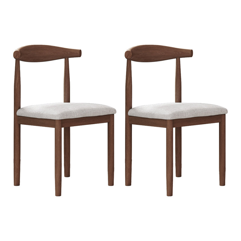 Modern Style Metal Chair Open Back Side Kitchen Dining Room Chairs Set Walnut Beige 2 Piece Set Clearhalo ' kitchen&dining_furn' 'Dining Chairs' 'Dining Tables & Seating' 'dining_chair' 'furn' 'furn_dining_chair' 'Furniture' 'furniture_dining_chair' 'Kitchen & Dining Furniture' 'kitchen' 3724429