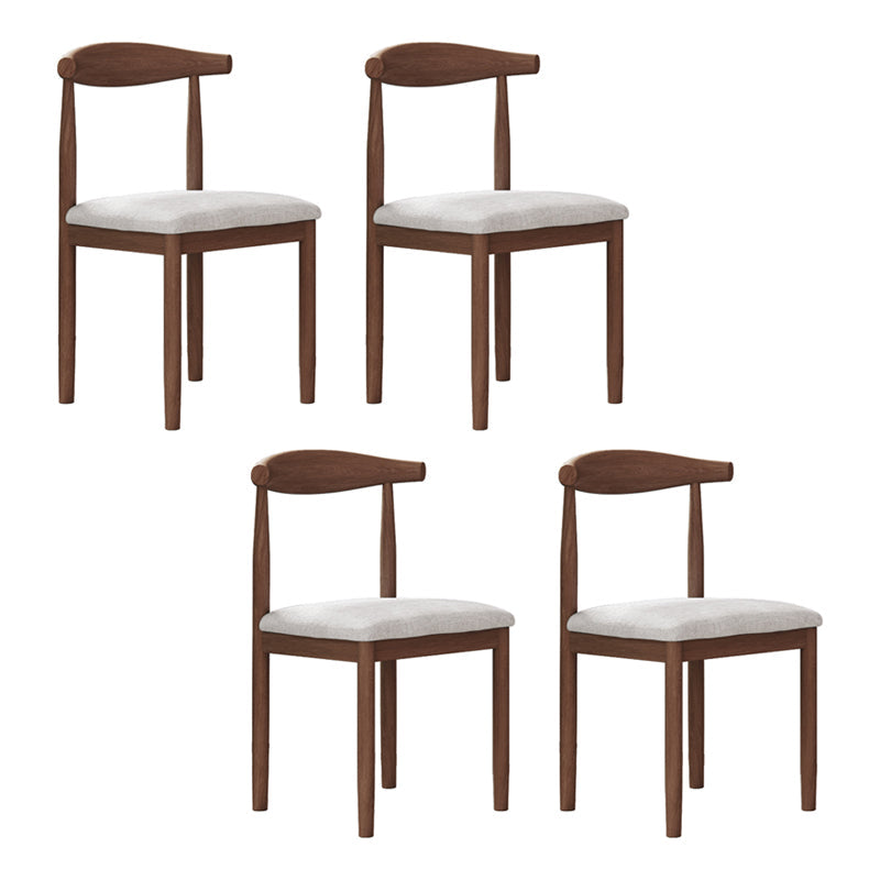Modern Style Metal Chair Open Back Side Kitchen Dining Room Chairs Set Walnut Beige 4 Piece Set Clearhalo ' kitchen&dining_furn' 'Dining Chairs' 'Dining Tables & Seating' 'dining_chair' 'furn' 'furn_dining_chair' 'Furniture' 'furniture_dining_chair' 'Kitchen & Dining Furniture' 'kitchen' 3724430