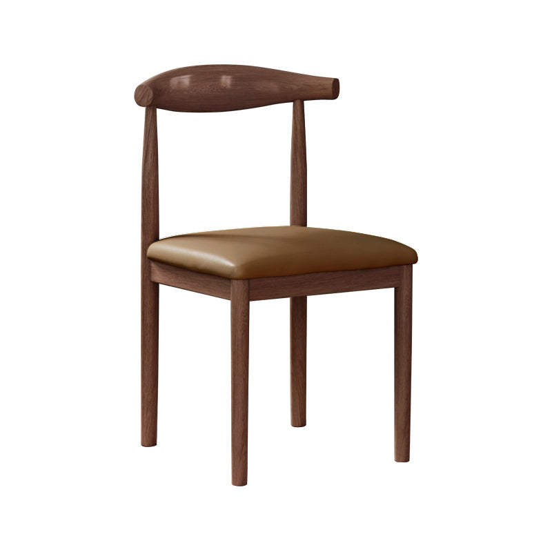 Modern Style Metal Chair Open Back Side Kitchen Dining Room Chairs Set Walnut Brown 1 Piece Clearhalo ' kitchen&dining_furn' 'Dining Chairs' 'Dining Tables & Seating' 'dining_chair' 'furn' 'furn_dining_chair' 'Furniture' 'furniture_dining_chair' 'Kitchen & Dining Furniture' 'kitchen' 3724437