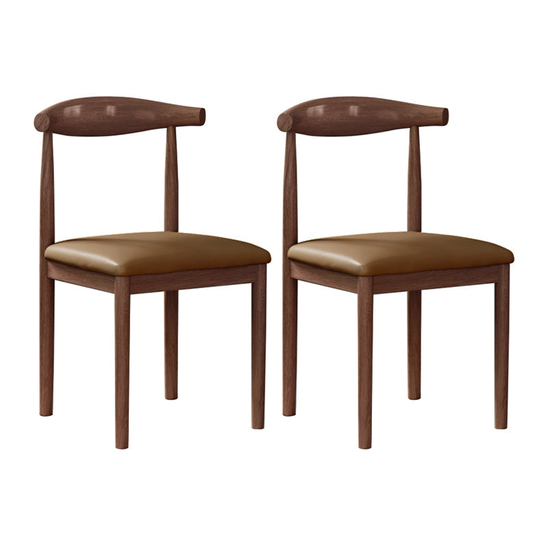 Modern Style Metal Chair Open Back Side Kitchen Dining Room Chairs Set Walnut Brown 2 Piece Set Clearhalo ' kitchen&dining_furn' 'Dining Chairs' 'Dining Tables & Seating' 'dining_chair' 'furn' 'furn_dining_chair' 'Furniture' 'furniture_dining_chair' 'Kitchen & Dining Furniture' 'kitchen' 3724438