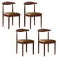 Modern Style Metal Chair Open Back Side Kitchen Dining Room Chairs Set Walnut Brown 4 Piece Set Clearhalo ' kitchen&dining_furn' 'Dining Chairs' 'Dining Tables & Seating' 'dining_chair' 'furn' 'furn_dining_chair' 'Furniture' 'furniture_dining_chair' 'Kitchen & Dining Furniture' 'kitchen' 3724439