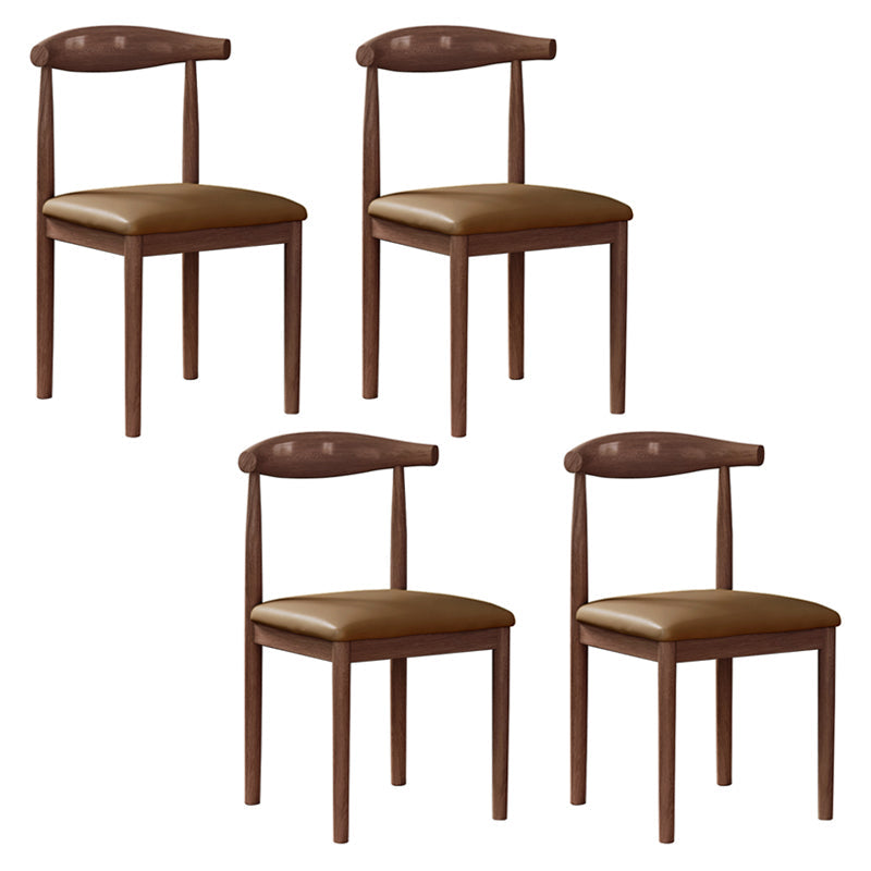 Modern Style Metal Chair Open Back Side Kitchen Dining Room Chairs Set Walnut Brown 4 Piece Set Clearhalo ' kitchen&dining_furn' 'Dining Chairs' 'Dining Tables & Seating' 'dining_chair' 'furn' 'furn_dining_chair' 'Furniture' 'furniture_dining_chair' 'Kitchen & Dining Furniture' 'kitchen' 3724439