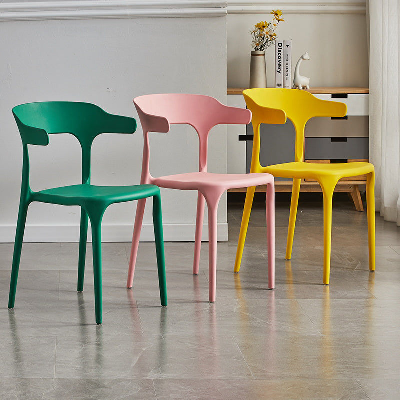 Home Modern Side Chair Stackable Open Back Plastic Dining Room Chair Set Clearhalo ' kitchen&dining_furn' 'Dining Chairs' 'Dining Tables & Seating' 'dining_chair' 'furn' 'furn_dining_chair' 'Furniture' 'furniture_dining_chair' 'Kitchen & Dining Furniture' 'kitchen' 3724440