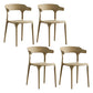 Home Modern Side Chair Stackable Open Back Plastic Dining Room Chair Set Khaki 4 Piece Set Clearhalo ' kitchen&dining_furn' 'Dining Chairs' 'Dining Tables & Seating' 'dining_chair' 'furn' 'furn_dining_chair' 'Furniture' 'furniture_dining_chair' 'Kitchen & Dining Furniture' 'kitchen' 3724443