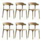 Home Modern Side Chair Stackable Open Back Plastic Dining Room Chair Set Khaki 6 Piece Set Clearhalo ' kitchen&dining_furn' 'Dining Chairs' 'Dining Tables & Seating' 'dining_chair' 'furn' 'furn_dining_chair' 'Furniture' 'furniture_dining_chair' 'Kitchen & Dining Furniture' 'kitchen' 3724445