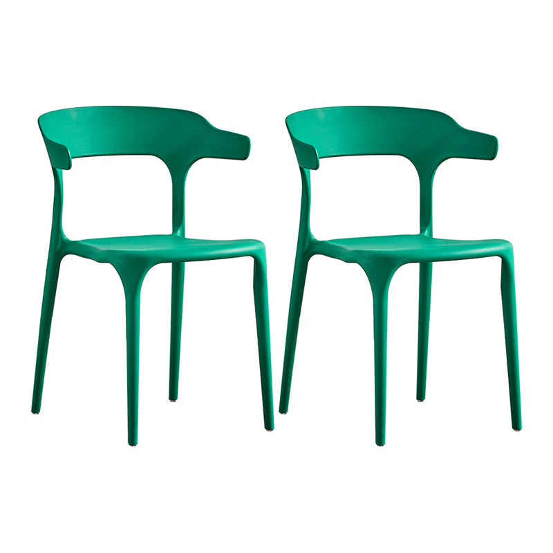 Home Modern Side Chair Stackable Open Back Plastic Dining Room Chair Set Green 2 Piece Set Clearhalo ' kitchen&dining_furn' 'Dining Chairs' 'Dining Tables & Seating' 'dining_chair' 'furn' 'furn_dining_chair' 'Furniture' 'furniture_dining_chair' 'Kitchen & Dining Furniture' 'kitchen' 3724446