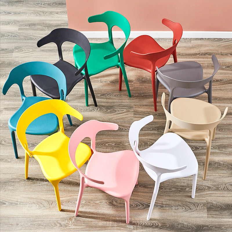 Home Modern Side Chair Stackable Open Back Plastic Dining Room Chair Set Clearhalo ' kitchen&dining_furn' 'Dining Chairs' 'Dining Tables & Seating' 'dining_chair' 'furn' 'furn_dining_chair' 'Furniture' 'furniture_dining_chair' 'Kitchen & Dining Furniture' 'kitchen' 3724447