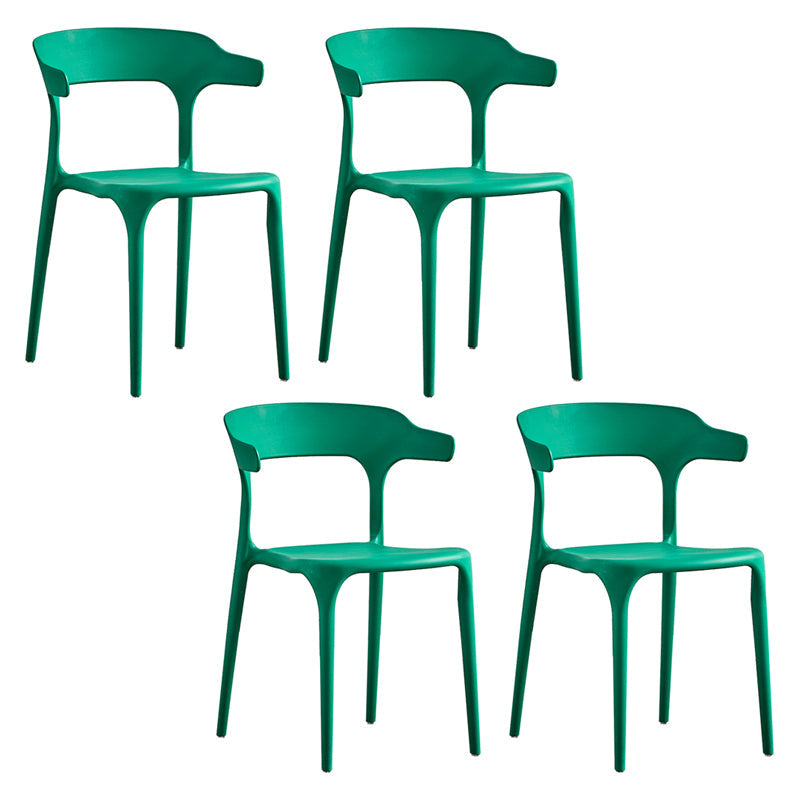 Home Modern Side Chair Stackable Open Back Plastic Dining Room Chair Set Green 4 Piece Set Clearhalo ' kitchen&dining_furn' 'Dining Chairs' 'Dining Tables & Seating' 'dining_chair' 'furn' 'furn_dining_chair' 'Furniture' 'furniture_dining_chair' 'Kitchen & Dining Furniture' 'kitchen' 3724449