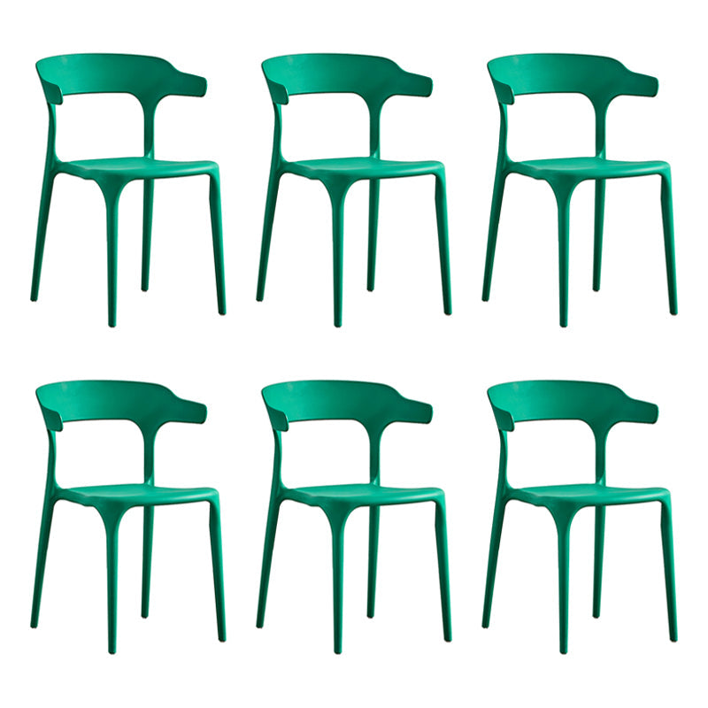 Home Modern Side Chair Stackable Open Back Plastic Dining Room Chair Set Green 6 Piece Set Clearhalo ' kitchen&dining_furn' 'Dining Chairs' 'Dining Tables & Seating' 'dining_chair' 'furn' 'furn_dining_chair' 'Furniture' 'furniture_dining_chair' 'Kitchen & Dining Furniture' 'kitchen' 3724451