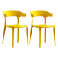 Home Modern Side Chair Stackable Open Back Plastic Dining Room Chair Set Yellow 2 Piece Set Clearhalo ' kitchen&dining_furn' 'Dining Chairs' 'Dining Tables & Seating' 'dining_chair' 'furn' 'furn_dining_chair' 'Furniture' 'furniture_dining_chair' 'Kitchen & Dining Furniture' 'kitchen' 3724452
