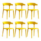 Home Modern Side Chair Stackable Open Back Plastic Dining Room Chair Set Yellow 6 Piece Set Clearhalo ' kitchen&dining_furn' 'Dining Chairs' 'Dining Tables & Seating' 'dining_chair' 'furn' 'furn_dining_chair' 'Furniture' 'furniture_dining_chair' 'Kitchen & Dining Furniture' 'kitchen' 3724456