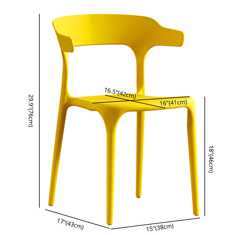 Home Modern Side Chair Stackable Open Back Plastic Dining Room Chair Set Clearhalo ' kitchen&dining_furn' 'Dining Chairs' 'Dining Tables & Seating' 'dining_chair' 'furn' 'furn_dining_chair' 'Furniture' 'furniture_dining_chair' 'Kitchen & Dining Furniture' 'kitchen' 3724459