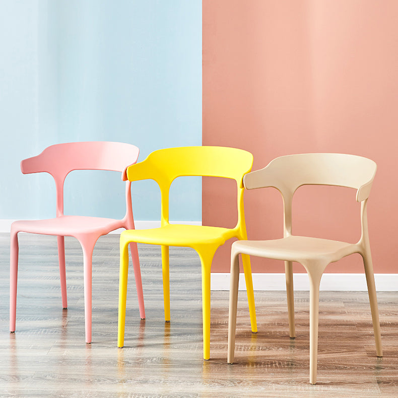Home Modern Side Chair Stackable Open Back Plastic Dining Room Chair Set Clearhalo ' kitchen&dining_furn' 'Dining Chairs' 'Dining Tables & Seating' 'dining_chair' 'furn' 'furn_dining_chair' 'Furniture' 'furniture_dining_chair' 'Kitchen & Dining Furniture' 'kitchen' 3724461