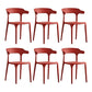 Home Modern Side Chair Stackable Open Back Plastic Dining Room Chair Set Red 6 Piece Set Clearhalo ' kitchen&dining_furn' 'Dining Chairs' 'Dining Tables & Seating' 'dining_chair' 'furn' 'furn_dining_chair' 'Furniture' 'furniture_dining_chair' 'Kitchen & Dining Furniture' 'kitchen' 3724463