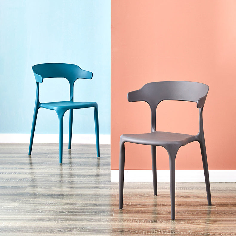 Home Modern Side Chair Stackable Open Back Plastic Dining Room Chair Set Clearhalo ' kitchen&dining_furn' 'Dining Chairs' 'Dining Tables & Seating' 'dining_chair' 'furn' 'furn_dining_chair' 'Furniture' 'furniture_dining_chair' 'Kitchen & Dining Furniture' 'kitchen' 3724464
