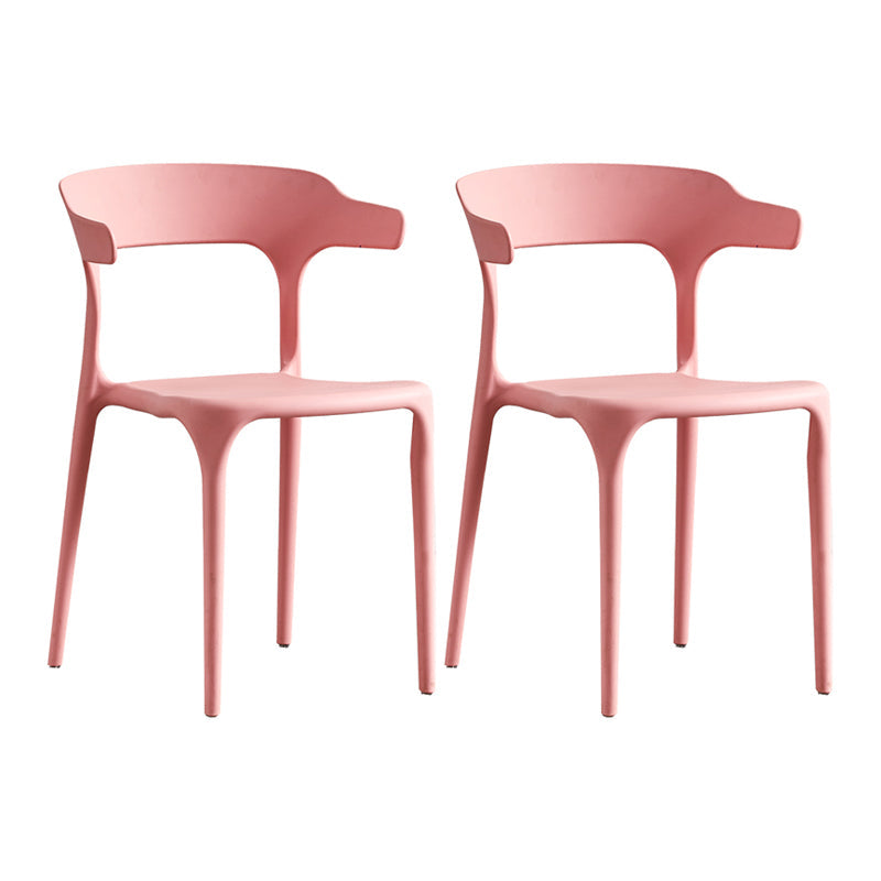 Home Modern Side Chair Stackable Open Back Plastic Dining Room Chair Set Pink 2 Piece Set Clearhalo ' kitchen&dining_furn' 'Dining Chairs' 'Dining Tables & Seating' 'dining_chair' 'furn' 'furn_dining_chair' 'Furniture' 'furniture_dining_chair' 'Kitchen & Dining Furniture' 'kitchen' 3724465