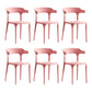 Home Modern Side Chair Stackable Open Back Plastic Dining Room Chair Set Pink 6 Piece Set Clearhalo ' kitchen&dining_furn' 'Dining Chairs' 'Dining Tables & Seating' 'dining_chair' 'furn' 'furn_dining_chair' 'Furniture' 'furniture_dining_chair' 'Kitchen & Dining Furniture' 'kitchen' 3724468