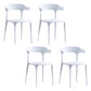 Home Modern Side Chair Stackable Open Back Plastic Dining Room Chair Set White 4 Piece Set Clearhalo ' kitchen&dining_furn' 'Dining Chairs' 'Dining Tables & Seating' 'dining_chair' 'furn' 'furn_dining_chair' 'Furniture' 'furniture_dining_chair' 'Kitchen & Dining Furniture' 'kitchen' 3724470