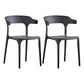 Home Modern Side Chair Stackable Open Back Plastic Dining Room Chair Set Black 2 Piece Set Clearhalo ' kitchen&dining_furn' 'Dining Chairs' 'Dining Tables & Seating' 'dining_chair' 'furn' 'furn_dining_chair' 'Furniture' 'furniture_dining_chair' 'Kitchen & Dining Furniture' 'kitchen' 3724472
