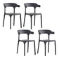 Home Modern Side Chair Stackable Open Back Plastic Dining Room Chair Set Black 4 Piece Set Clearhalo ' kitchen&dining_furn' 'Dining Chairs' 'Dining Tables & Seating' 'dining_chair' 'furn' 'furn_dining_chair' 'Furniture' 'furniture_dining_chair' 'Kitchen & Dining Furniture' 'kitchen' 3724473