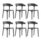 Home Modern Side Chair Stackable Open Back Plastic Dining Room Chair Set Black 6 Piece Set Clearhalo ' kitchen&dining_furn' 'Dining Chairs' 'Dining Tables & Seating' 'dining_chair' 'furn' 'furn_dining_chair' 'Furniture' 'furniture_dining_chair' 'Kitchen & Dining Furniture' 'kitchen' 3724474