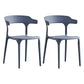 Home Modern Side Chair Stackable Open Back Plastic Dining Room Chair Set Grey 2 Piece Set Clearhalo ' kitchen&dining_furn' 'Dining Chairs' 'Dining Tables & Seating' 'dining_chair' 'furn' 'furn_dining_chair' 'Furniture' 'furniture_dining_chair' 'Kitchen & Dining Furniture' 'kitchen' 3724475