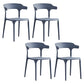 Home Modern Side Chair Stackable Open Back Plastic Dining Room Chair Set Grey 4 Piece Set Clearhalo ' kitchen&dining_furn' 'Dining Chairs' 'Dining Tables & Seating' 'dining_chair' 'furn' 'furn_dining_chair' 'Furniture' 'furniture_dining_chair' 'Kitchen & Dining Furniture' 'kitchen' 3724476