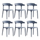 Home Modern Side Chair Stackable Open Back Plastic Dining Room Chair Set Grey 6 Piece Set Clearhalo ' kitchen&dining_furn' 'Dining Chairs' 'Dining Tables & Seating' 'dining_chair' 'furn' 'furn_dining_chair' 'Furniture' 'furniture_dining_chair' 'Kitchen & Dining Furniture' 'kitchen' 3724477