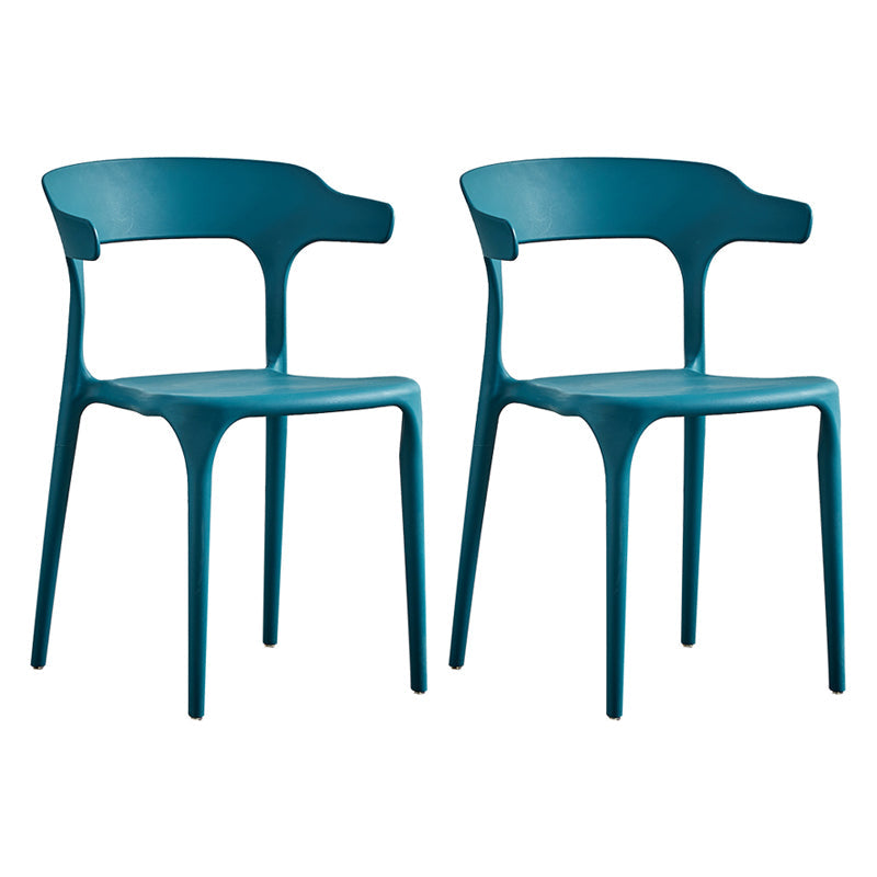 Home Modern Side Chair Stackable Open Back Plastic Dining Room Chair Set Blue 2 Piece Set Clearhalo ' kitchen&dining_furn' 'Dining Chairs' 'Dining Tables & Seating' 'dining_chair' 'furn' 'furn_dining_chair' 'Furniture' 'furniture_dining_chair' 'Kitchen & Dining Furniture' 'kitchen' 3724478