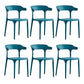 Home Modern Side Chair Stackable Open Back Plastic Dining Room Chair Set Blue 6 Piece Set Clearhalo ' kitchen&dining_furn' 'Dining Chairs' 'Dining Tables & Seating' 'dining_chair' 'furn' 'furn_dining_chair' 'Furniture' 'furniture_dining_chair' 'Kitchen & Dining Furniture' 'kitchen' 3724480