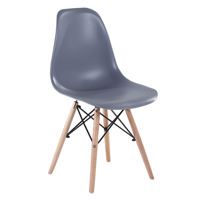 Modern Style Dining Room Chairs Plastic Armless Chair with Wooden Legs Grey 1 Piece Clearhalo ' kitchen&dining_furn' 'Dining Chairs' 'Dining Tables & Seating' 'dining_chair' 'Furniture' 'furniture_dining_chair' 'Kitchen & Dining Furniture' 'kitchen' 3724482
