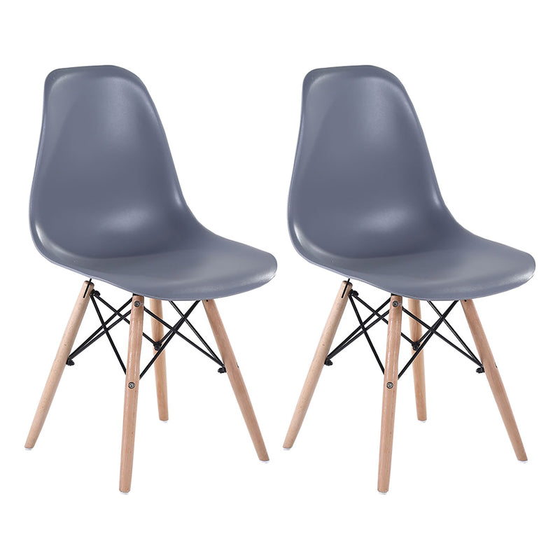 Modern Style Dining Room Chairs Plastic Armless Chair with Wooden Legs Grey Set of 2 Clearhalo ' kitchen&dining_furn' 'Dining Chairs' 'Dining Tables & Seating' 'dining_chair' 'Furniture' 'furniture_dining_chair' 'Kitchen & Dining Furniture' 'kitchen' 3724483