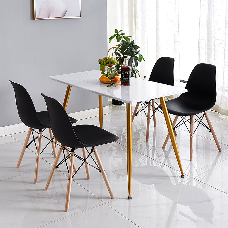 Modern Style Dining Room Chairs Plastic Armless Chair with Wooden Legs Clearhalo ' kitchen&dining_furn' 'Dining Chairs' 'Dining Tables & Seating' 'dining_chair' 'Furniture' 'furniture_dining_chair' 'Kitchen & Dining Furniture' 'kitchen' 3724493