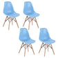 Modern Style Dining Room Chairs Plastic Armless Chair with Wooden Legs Sky Blue Set of 4 Clearhalo ' kitchen&dining_furn' 'Dining Chairs' 'Dining Tables & Seating' 'dining_chair' 'Furniture' 'furniture_dining_chair' 'Kitchen & Dining Furniture' 'kitchen' 3724499