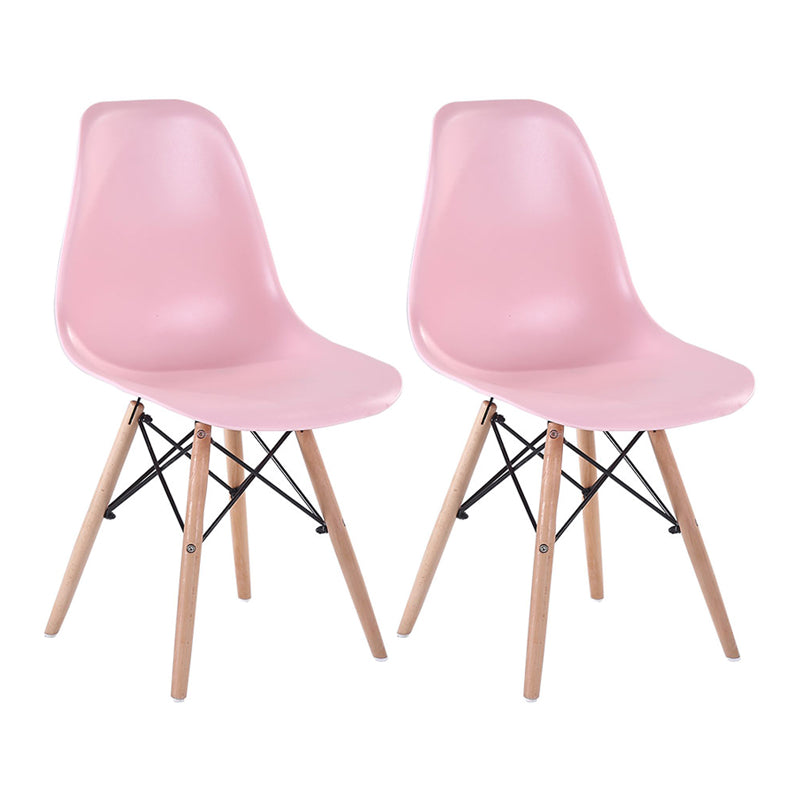 Modern Style Dining Room Chairs Plastic Armless Chair with Wooden Legs Rose Bloom Set of 2 Clearhalo ' kitchen&dining_furn' 'Dining Chairs' 'Dining Tables & Seating' 'dining_chair' 'Furniture' 'furniture_dining_chair' 'Kitchen & Dining Furniture' 'kitchen' 3724503