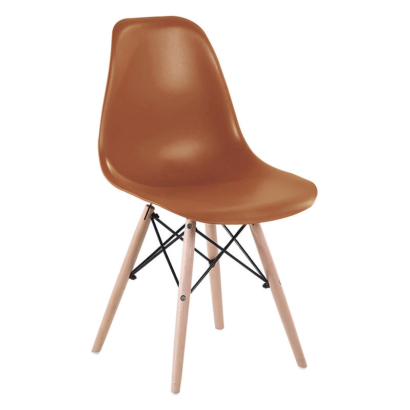Modern Style Dining Room Chairs Plastic Armless Chair with Wooden Legs Coffee 1 Piece Clearhalo ' kitchen&dining_furn' 'Dining Chairs' 'Dining Tables & Seating' 'dining_chair' 'Furniture' 'furniture_dining_chair' 'Kitchen & Dining Furniture' 'kitchen' 3724505