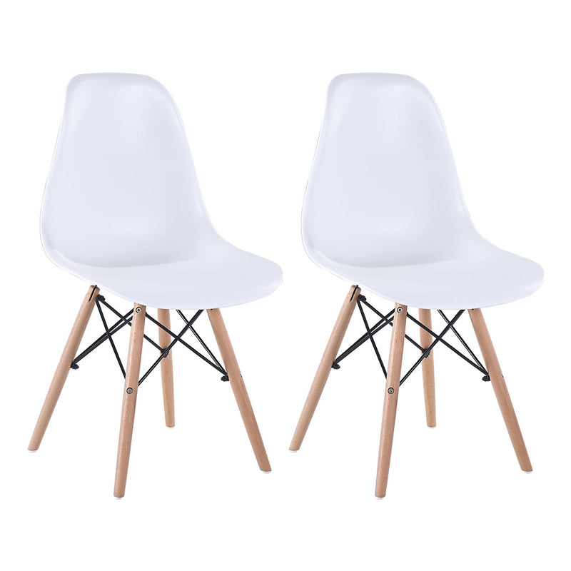 Modern Style Dining Room Chairs Plastic Armless Chair with Wooden Legs White Set of 2 Clearhalo ' kitchen&dining_furn' 'Dining Chairs' 'Dining Tables & Seating' 'dining_chair' 'Furniture' 'furniture_dining_chair' 'Kitchen & Dining Furniture' 'kitchen' 3724512
