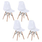Modern Style Dining Room Chairs Plastic Armless Chair with Wooden Legs White Set of 4 Clearhalo ' kitchen&dining_furn' 'Dining Chairs' 'Dining Tables & Seating' 'dining_chair' 'Furniture' 'furniture_dining_chair' 'Kitchen & Dining Furniture' 'kitchen' 3724513