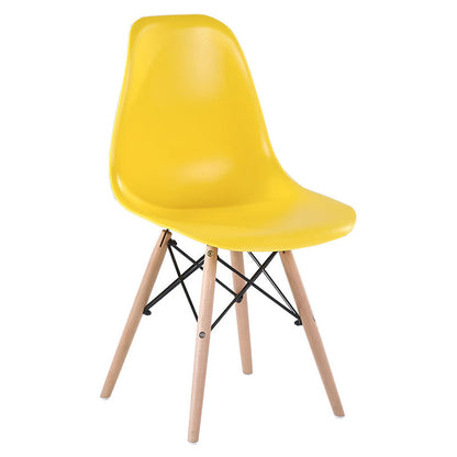 Modern Style Dining Room Chairs Plastic Armless Chair with Wooden Legs Yellow 1 Piece Clearhalo ' kitchen&dining_furn' 'Dining Chairs' 'Dining Tables & Seating' 'dining_chair' 'Furniture' 'furniture_dining_chair' 'Kitchen & Dining Furniture' 'kitchen' 3724517