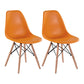 Modern Style Dining Room Chairs Plastic Armless Chair with Wooden Legs Orange Set of 2 Clearhalo ' kitchen&dining_furn' 'Dining Chairs' 'Dining Tables & Seating' 'dining_chair' 'Furniture' 'furniture_dining_chair' 'Kitchen & Dining Furniture' 'kitchen' 3724521
