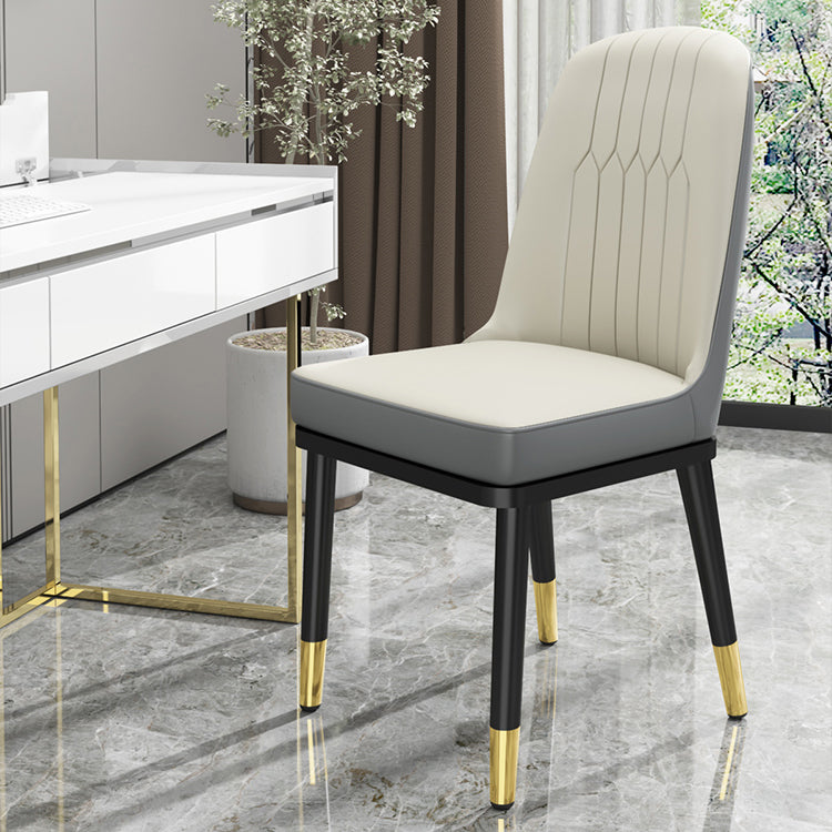 Scandinavian Style Metal Dining Chairs Dining Room Armless Cushioned Parsons Chair Clearhalo ' kitchen&dining_furn' 'Dining Chairs' 'Dining Tables & Seating' 'dining_chair' 'furn' 'furn_dining_chair' 'Furniture' 'furniture_dining_chair' 'Kitchen & Dining Furniture' 'kitchen' 3724529