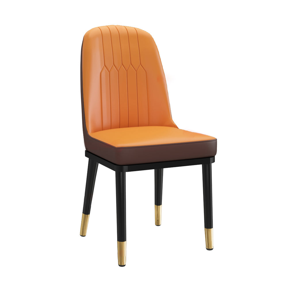 Scandinavian Style Metal Dining Chairs Dining Room Armless Cushioned Parsons Chair Clearhalo ' kitchen&dining_furn' 'Dining Chairs' 'Dining Tables & Seating' 'dining_chair' 'furn' 'furn_dining_chair' 'Furniture' 'furniture_dining_chair' 'Kitchen & Dining Furniture' 'kitchen' 3724532