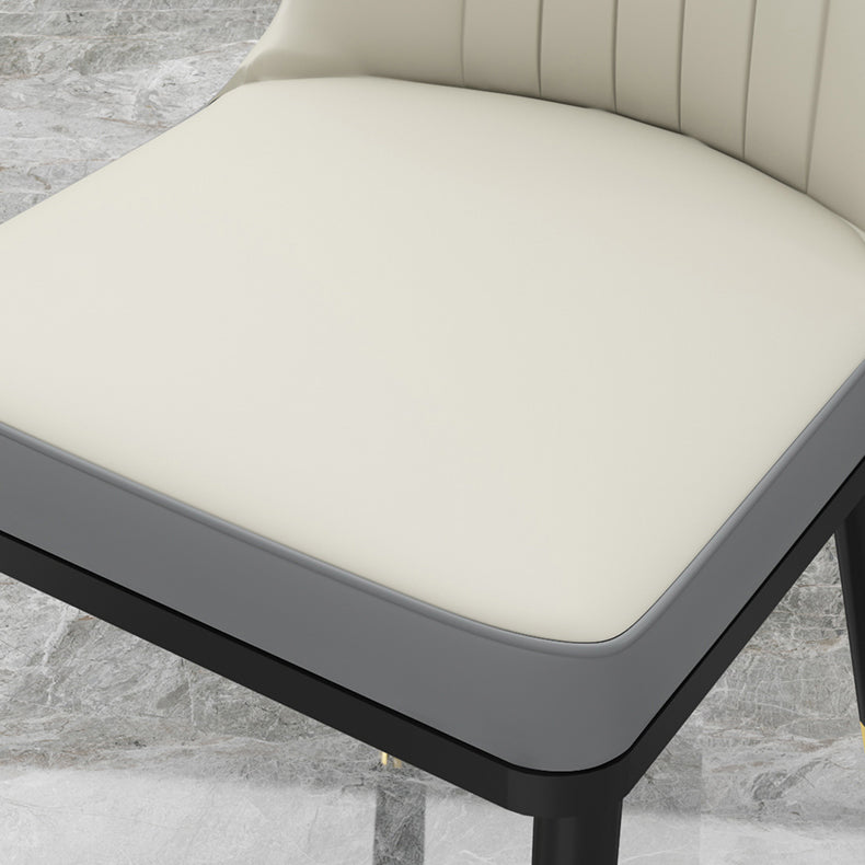 Scandinavian Style Metal Dining Chairs Dining Room Armless Cushioned Parsons Chair Clearhalo ' kitchen&dining_furn' 'Dining Chairs' 'Dining Tables & Seating' 'dining_chair' 'furn' 'furn_dining_chair' 'Furniture' 'furniture_dining_chair' 'Kitchen & Dining Furniture' 'kitchen' 3724540