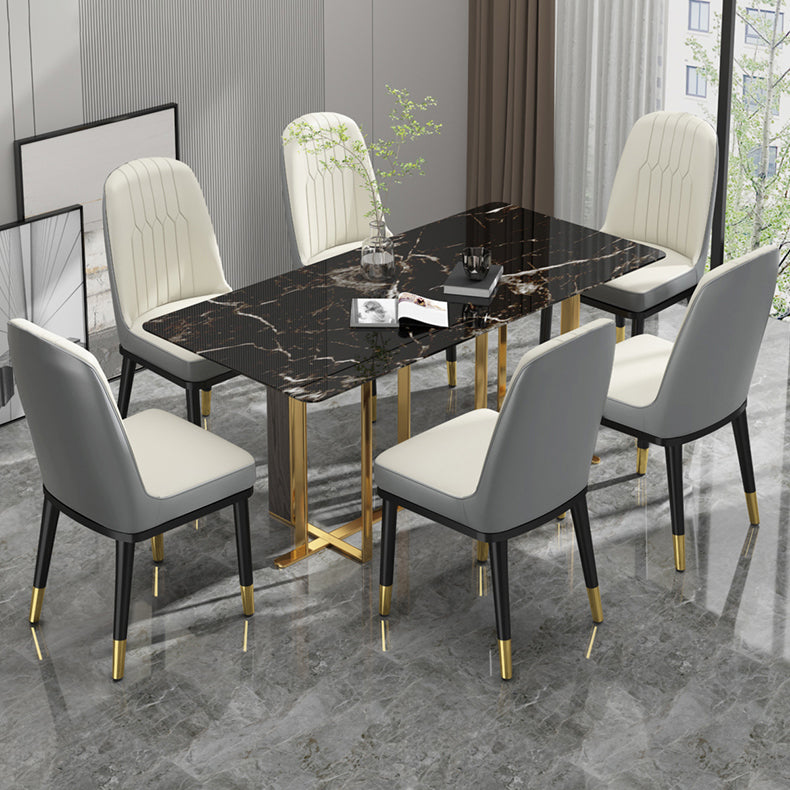 Scandinavian Style Metal Dining Chairs Dining Room Armless Cushioned Parsons Chair Clearhalo ' kitchen&dining_furn' 'Dining Chairs' 'Dining Tables & Seating' 'dining_chair' 'furn' 'furn_dining_chair' 'Furniture' 'furniture_dining_chair' 'Kitchen & Dining Furniture' 'kitchen' 3724545