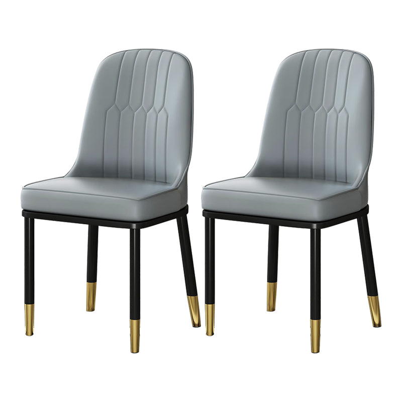 Scandinavian Style Metal Dining Chairs Dining Room Armless Cushioned Parsons Chair Grey 2 Piece Set Clearhalo ' kitchen&dining_furn' 'Dining Chairs' 'Dining Tables & Seating' 'dining_chair' 'furn' 'furn_dining_chair' 'Furniture' 'furniture_dining_chair' 'Kitchen & Dining Furniture' 'kitchen' 3724560